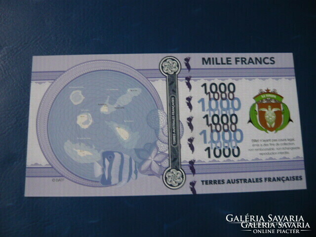 Ile europa 1000 francs / mille francs 2018 crab ship fish! Rare fantasy paper money! Ouch!