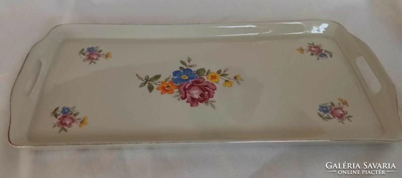 Virágmintás Bavaria tálca - porcelán sütikínáló tál