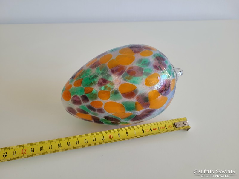 Régi függeszthető üvegtojás színes retro nagy tojás 16 cm