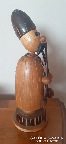 Shepherd boy, old carved from wood