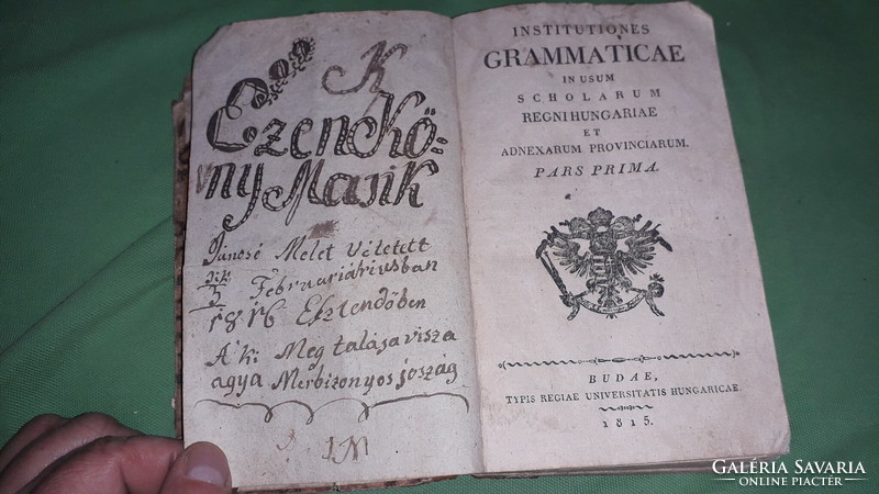 1815. Grammar book for high school use of the Kingdom of Hungary and the annexed provinces Latin