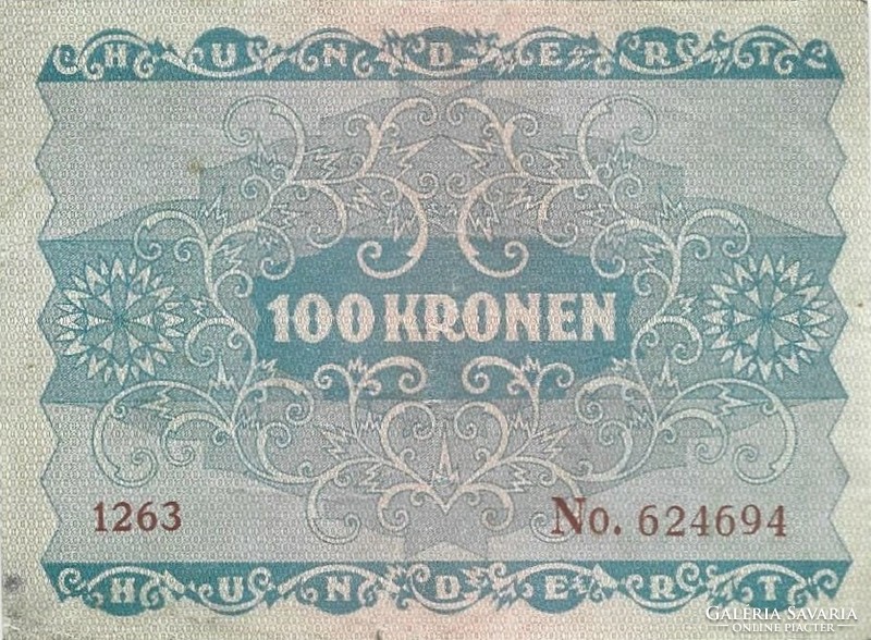 100 korona kronen 1922 Ausztria 1.