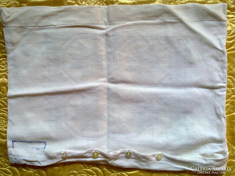 Antique Handmade Pound Woven Embroidered Linen Linen Pillow Cover Pure White Homemade Woven Linen Linen