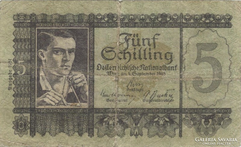 5 schilling 1951 Ausztria nagyon ritka 2.