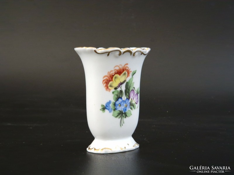 Baroque violet vase with floral pattern from Herend