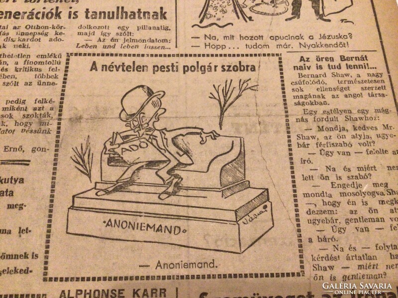 Várnai György eredeti karikatúra rajza a Szabad Száj c. lapnak 15 x 16 cm