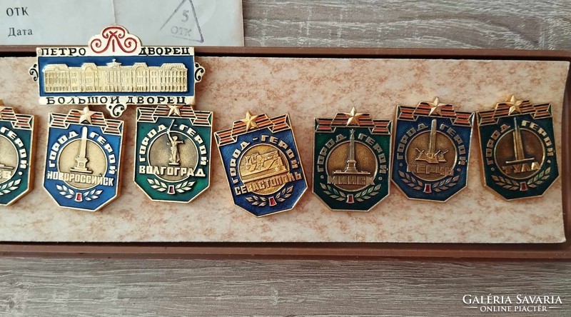 Russian badges in gift box