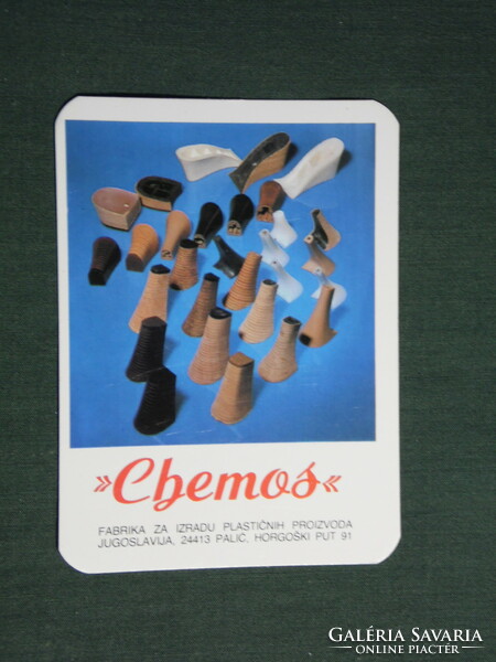 Card calendar, Yugoslavia, Serbia, Chemos plastic products factory, stick, 1980, (4)