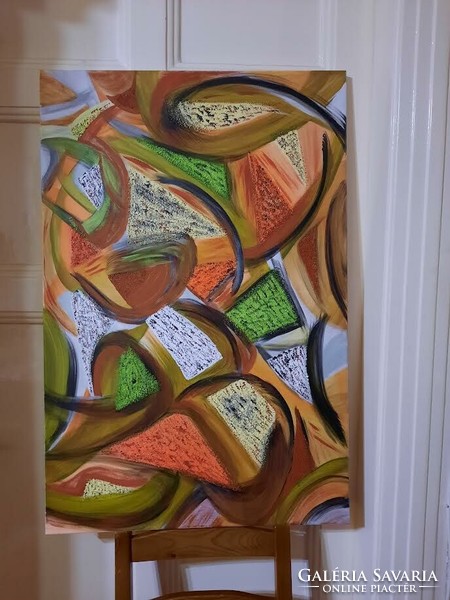 Zsm abstract painting 90 cm/60 cm canvas, acrylic, mixed media - diversity