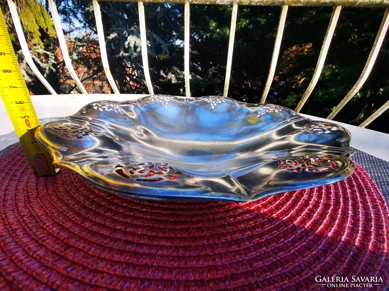 Old silver-plated openwork serving bowl