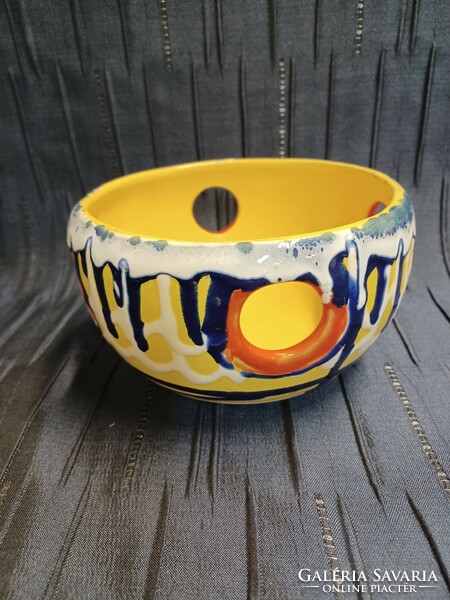 Retro glazed ceramic bowl