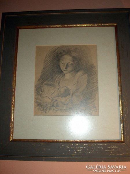 Peasant Madonna old graphics in a beautiful new frame-art&decoration