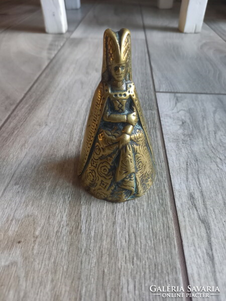 Beautiful antique copper lady's bell (10.3x6 cm)