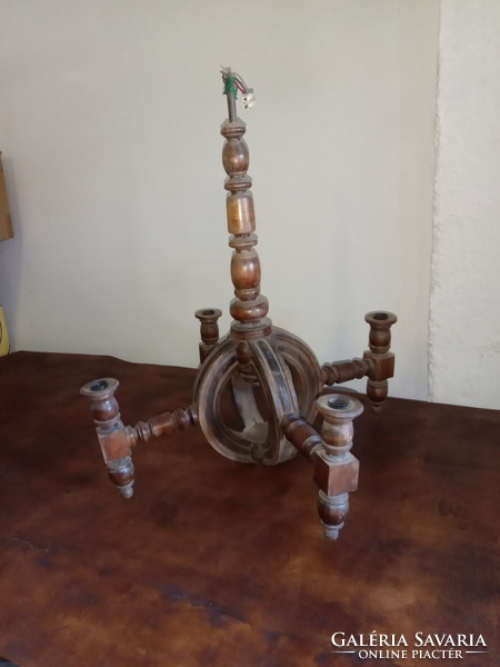 Wooden chandelier, 4 arms