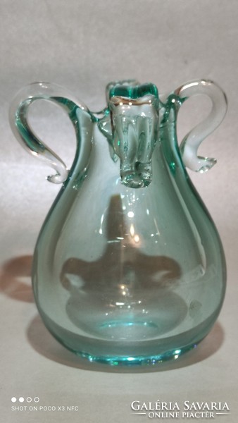 Jelzett Jan BERANEK művész üveg váza gyűjtői