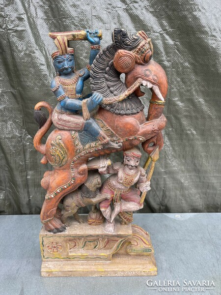 Old huge Indian wood carving, statue