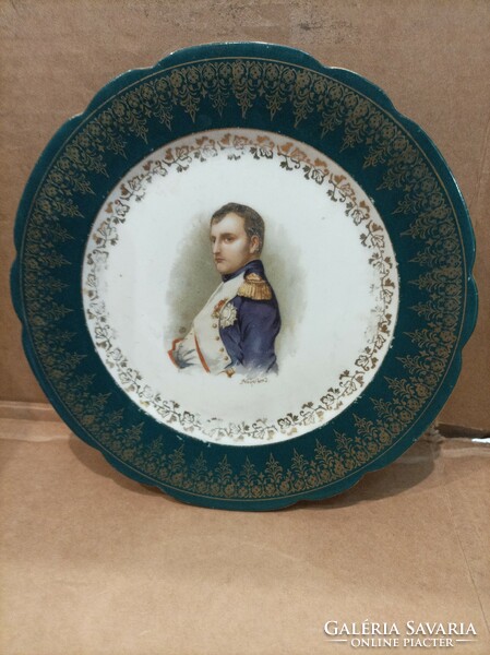 Antik Napoleon porcelán tányér, falidisz, 17 cm-es kézzel festett.