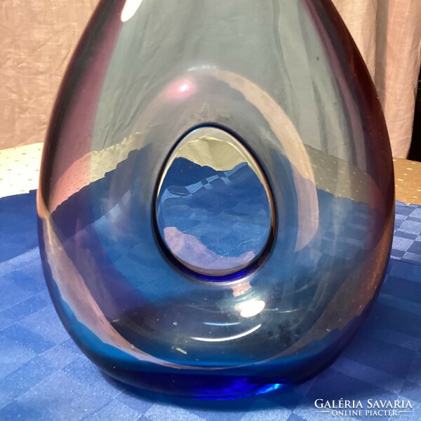 Retro művészi üveg váza 39 cm.