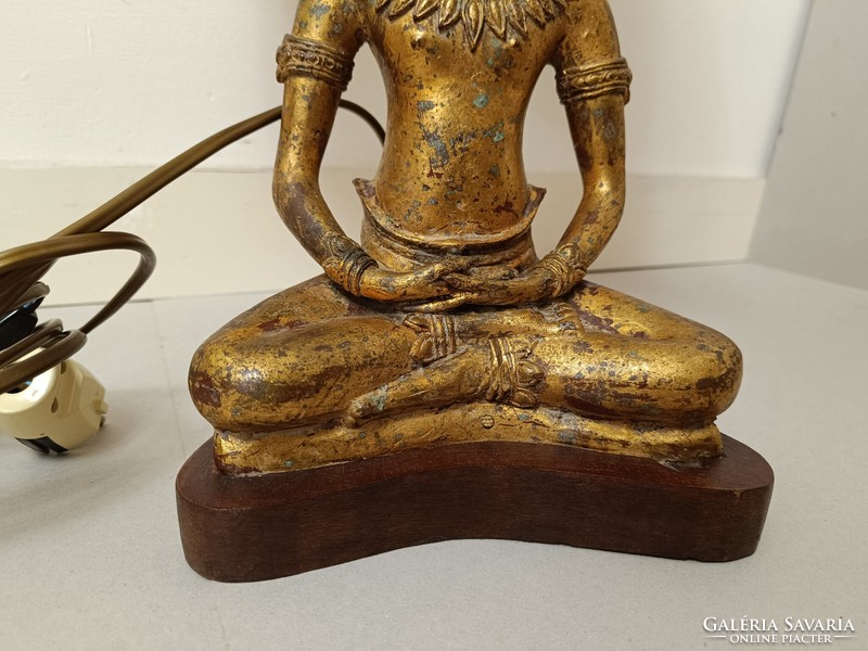 Antik Buddha buddhista Burma szobor asztali lámpa búrával 453 8236
