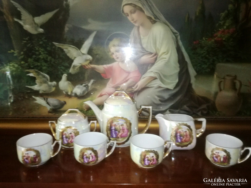 Antique tea set of 4 - viable - giant cups - art&decoration