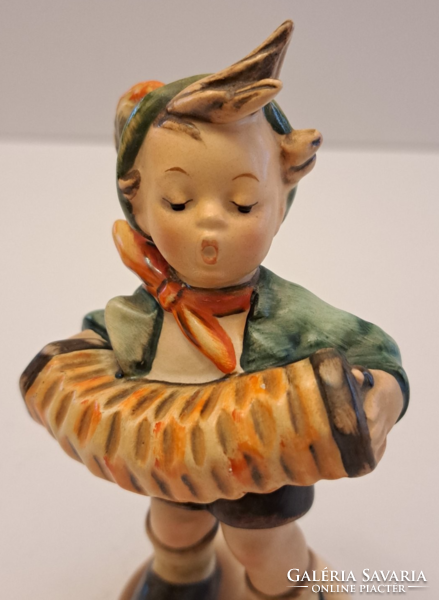 Antique hummel porcelain figure, accordion boy tmk1, flawless, marked