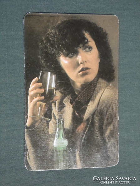 Card calendar, róna soft drinks, ágker kft., Erotic female model, 1981, (4)
