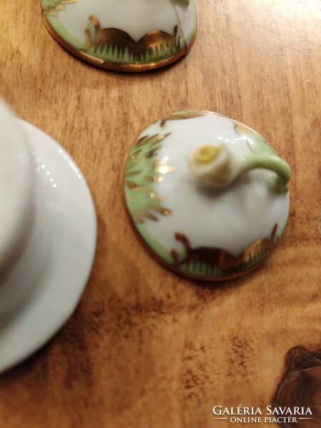 Herend porcelain container with Victoria pattern - miniature/ 2 pcs.