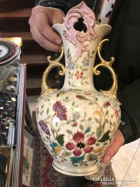 Art Nouveau porcelain vase, hand painted, height 32 cm.