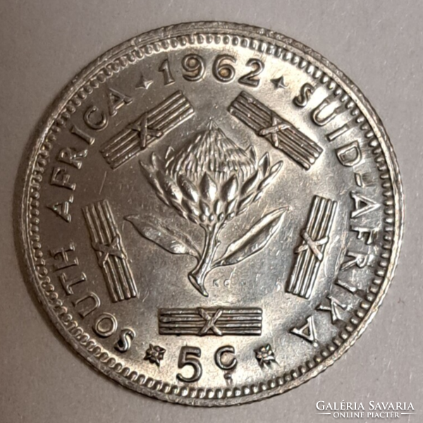 1961. Silver 5 cents South Africa (h/3)