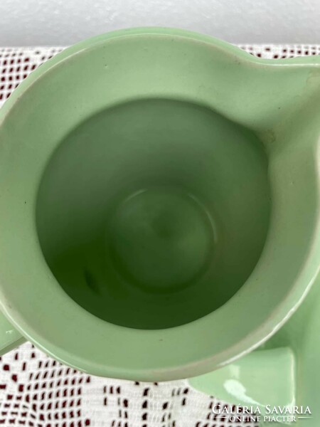 Gránit ritka pogácsás tál  kancsó türkisz zöld tál pörköltes leveses nagymama tálja Gyűjtői