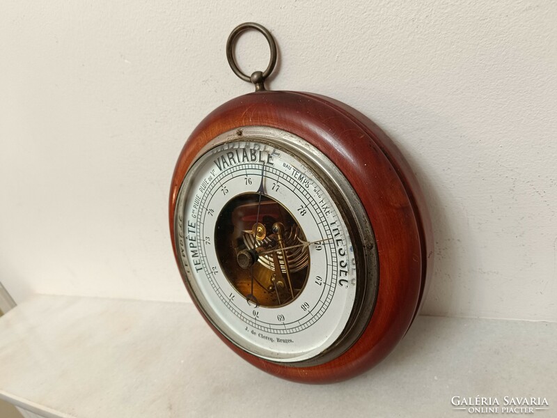 Antique barometer circular wall with French inscription not working 452 8190