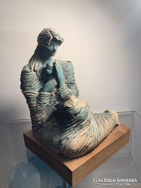 Debrecen small sculpture - motherhood - sculpture