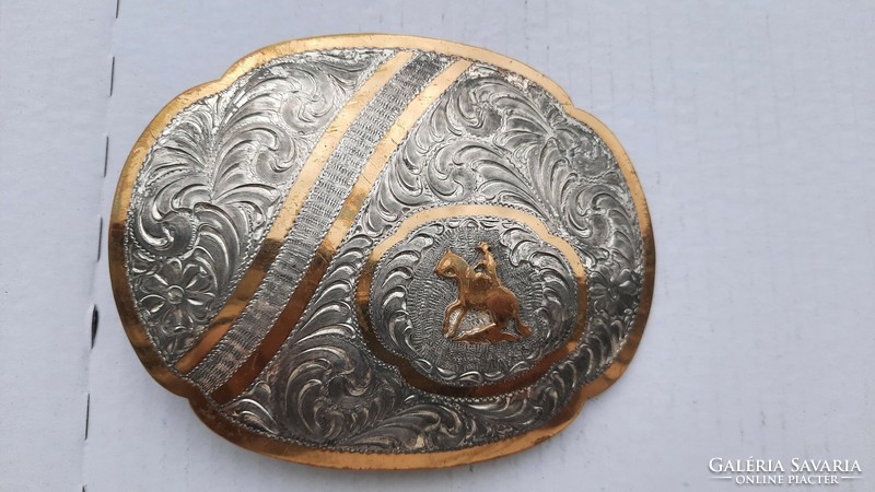 Original Mexican silver-plated horse belt buckle