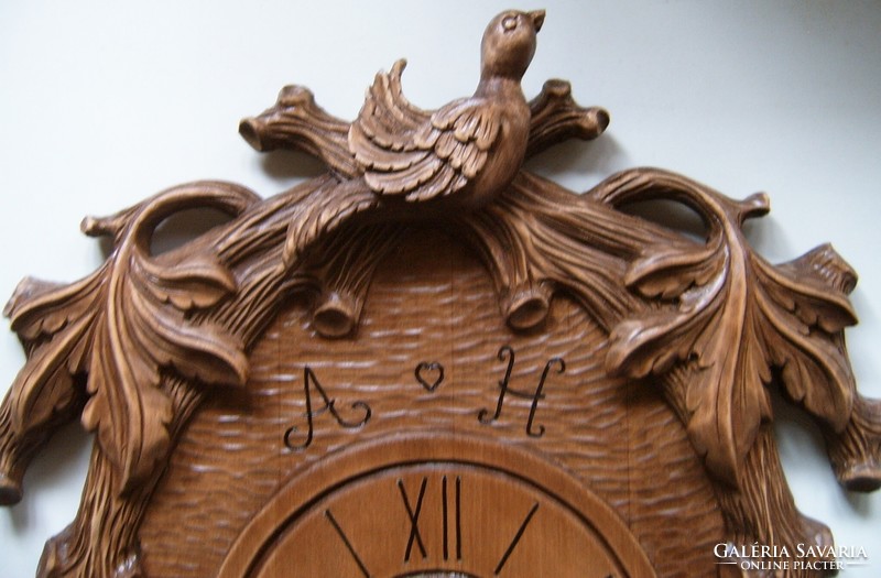 Bird clock clock wooden clock animal clock bird wall clock carved bird gift nature urban bird nest den
