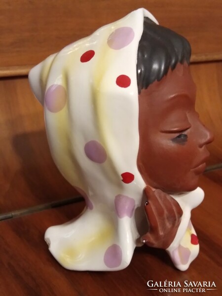 Mid century German art deco ceramic female head