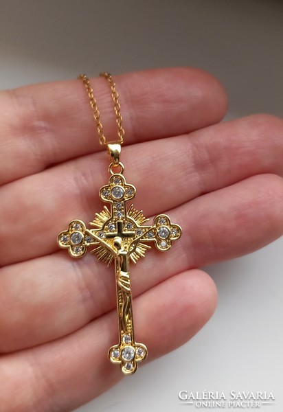 Gold-plated cross necklace