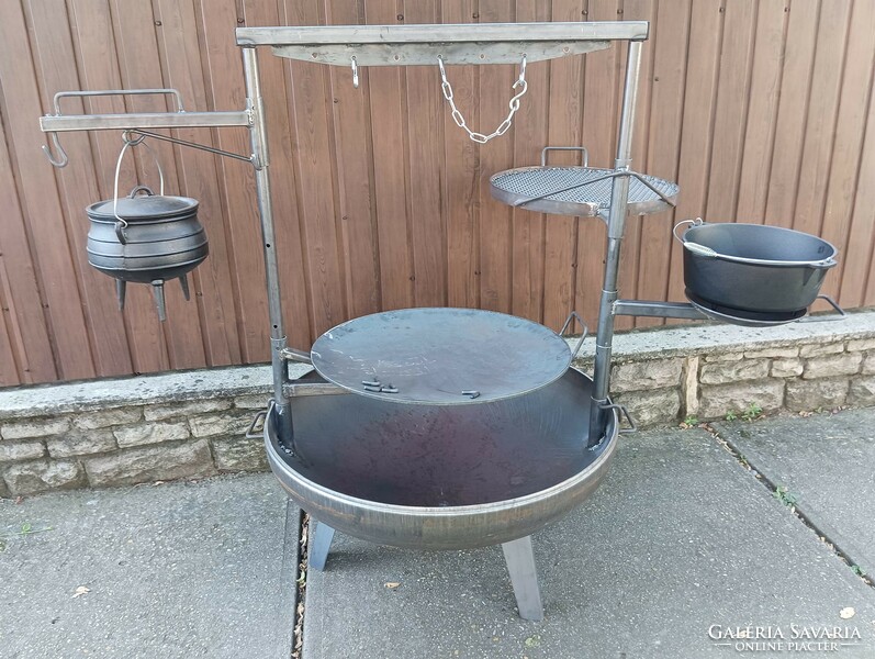 Extra custom-made combined grill-dial-terrace heating stove fire pit industrial