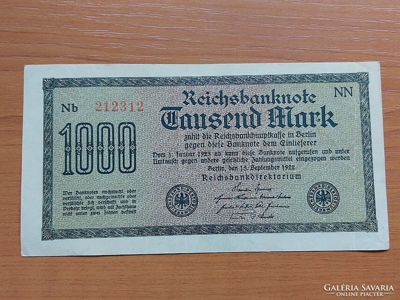Germany 1000 marks 1922 nn 212....