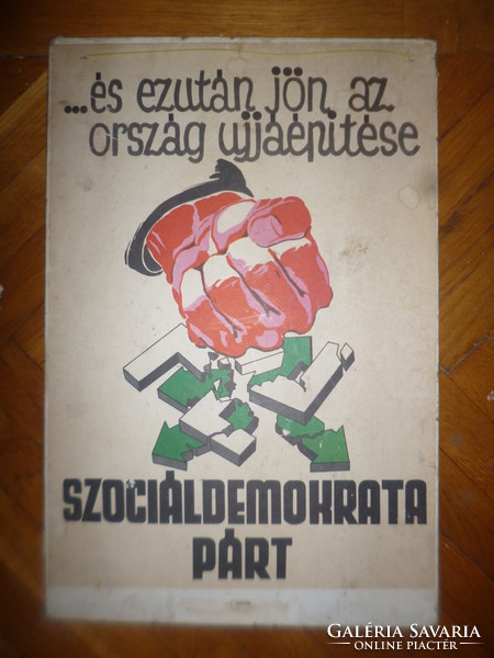 Old political poster Social Democratic Party 1940s 45x30cm