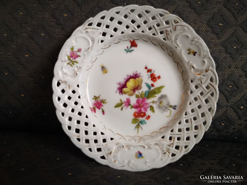 Antik Herendi, áttört szélű tányér - 1880-as évek, Óherendi
