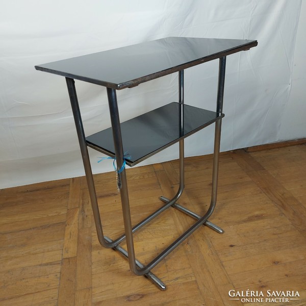 Bauhaus tubular frame glass table