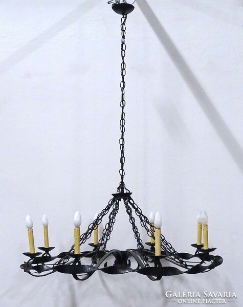1A829 huge eight-arm wrought iron chandelier 105 x 137 cm