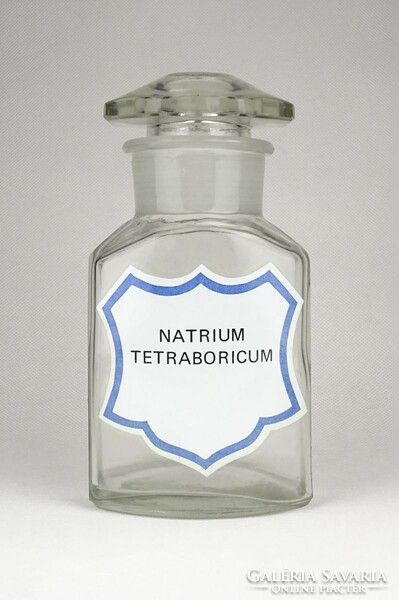 0Y756 old natrium tetraboricum apothecary bottle 16 cm
