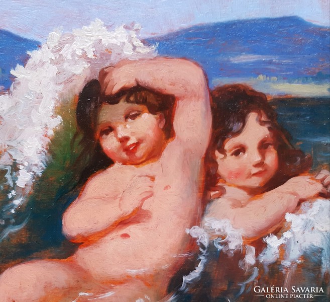 Zoltán Veress (1868-1935) little girls at Balaton