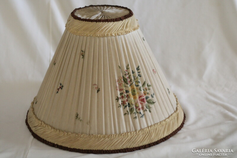 Antik Herendi lámpaernyő lámpabúra nagy selyem virágos ritkaság