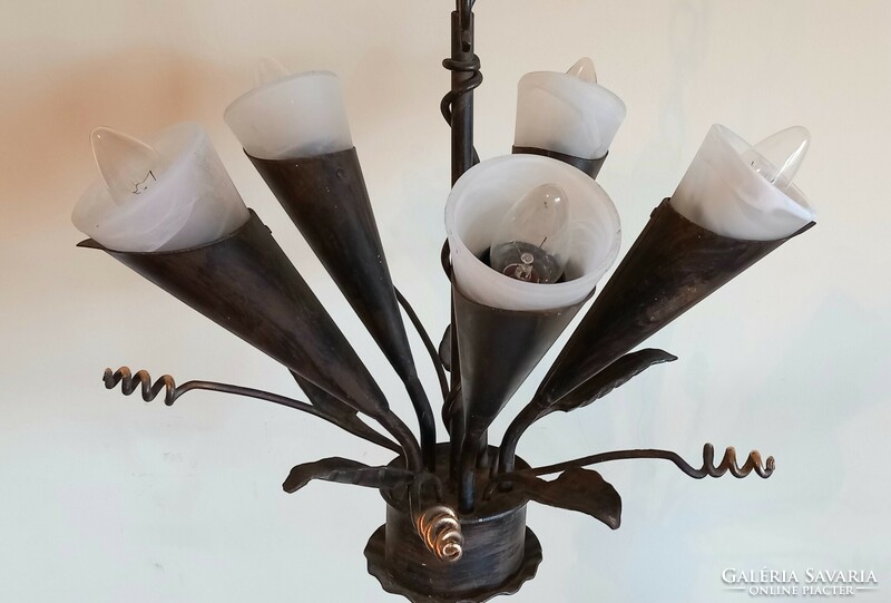 Muranoi jelzett kovácsoltvas csillár ALKUDHATÓ Art deco design