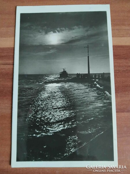 Balaton,üdvözlet Siófokról, hajó, móló, 1953-ból