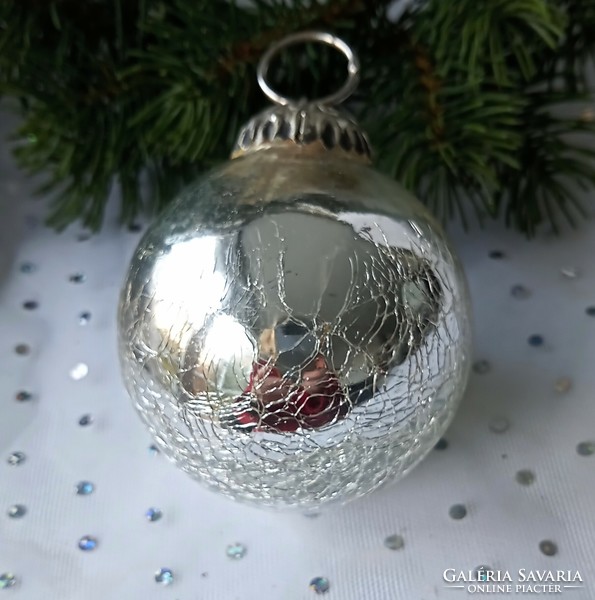 Repesztett üveg  karácsonyfa dísz 6.-7cm