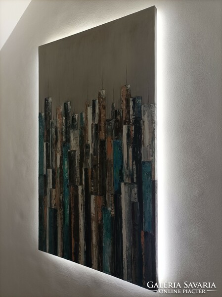 Krisztián Szalai: skyscrapers. New york city 90x150cm abstract oil/canvas product video available!