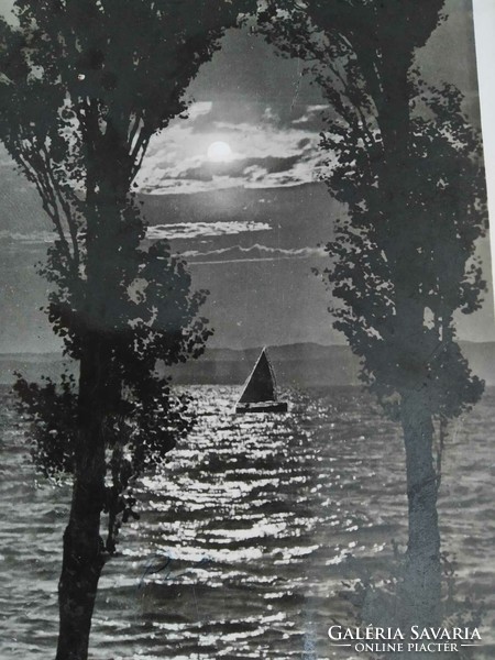 Balaton, Holdvilágos eset, hajó,Monostory György kiadás, 1940-ből
